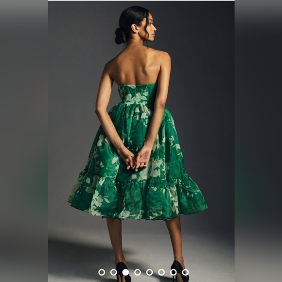 NWT SELKIE Corset Dress Green Floral Small - Picture 3 of 11